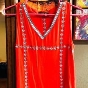 Boho tank top with embroidery